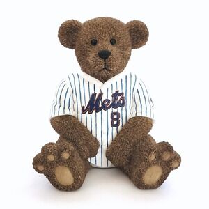 New York Mets Powerplay Teddies Coin Bank Figurine Vintage 2004 MLB Elby Gifts